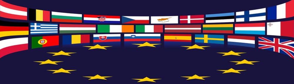 Landen van Europa: EU vlaggen